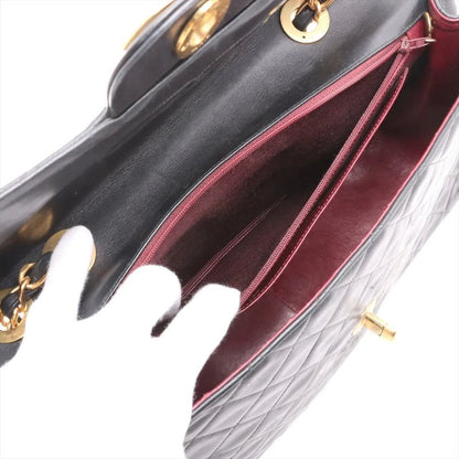 Chanel With Serial Seal Deca Matelasse 34 Maxi Lambskin Leather 2WAY Shoulder