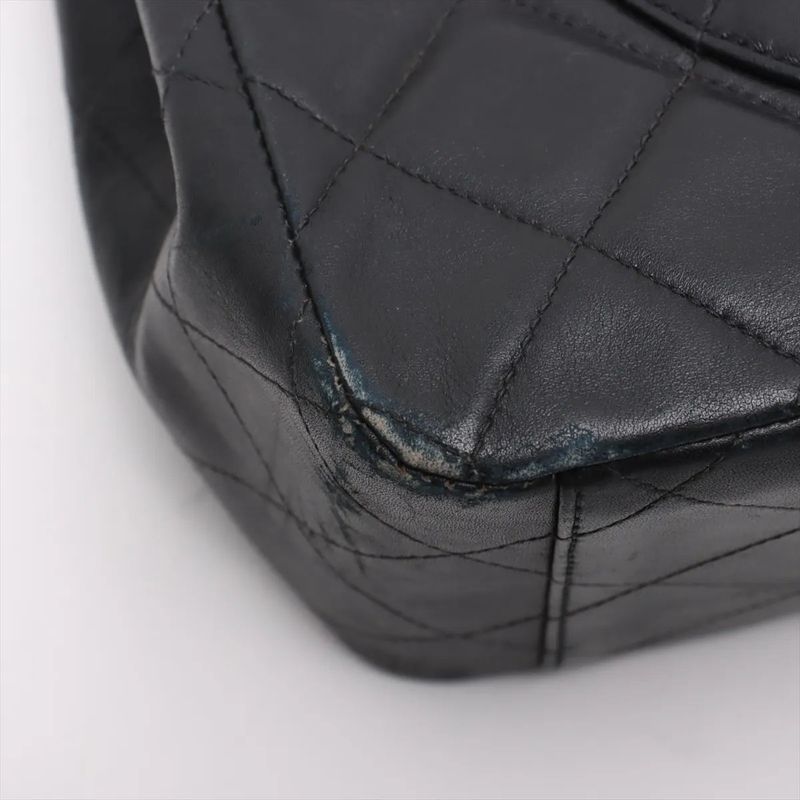 Chanel With Serial Seal Deca Matelasse 34 Maxi Lambskin Leather 2WAY Shoulder