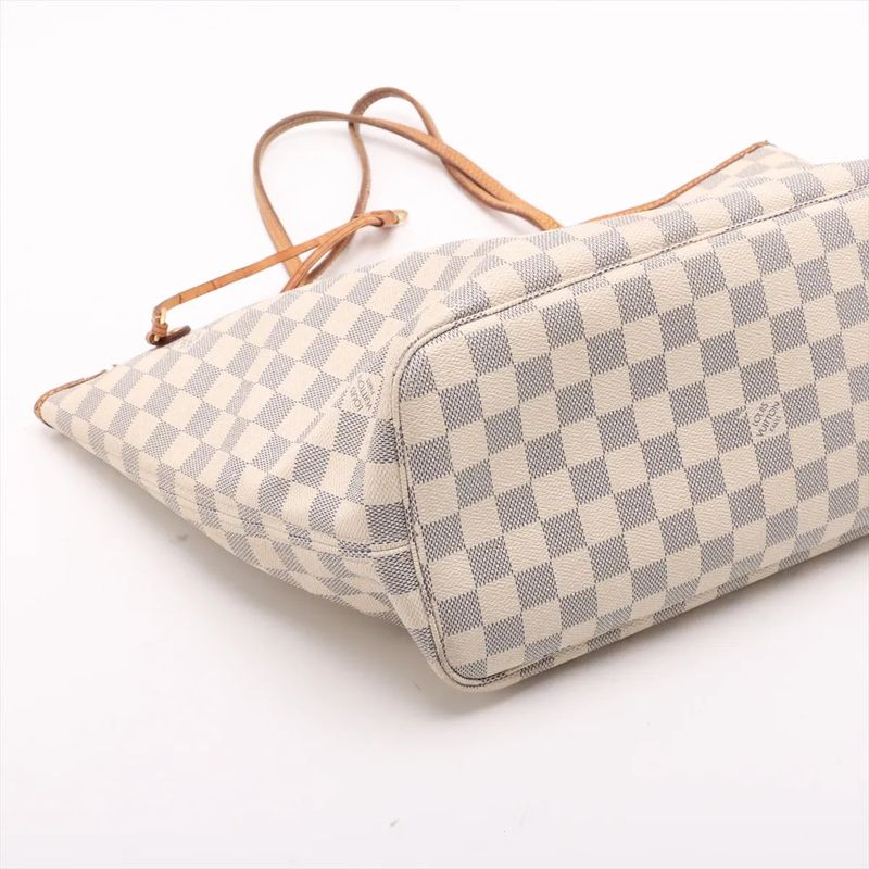 Louis Vuitton Damier Azure Neverfull MM N51107 Leather Tote Bag Shoulder Hand