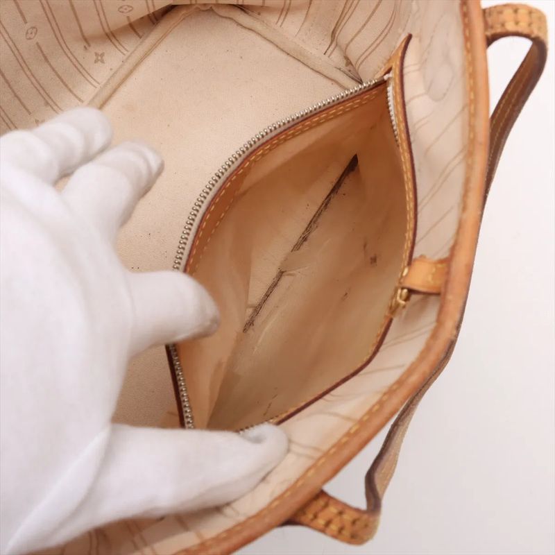 Louis Vuitton Damier Azure Neverfull MM N51107 Leather Tote Bag Shoulder Hand