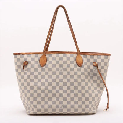 Louis Vuitton Damier Azure Neverfull MM N51107 Leather Tote Bag Shoulder Hand