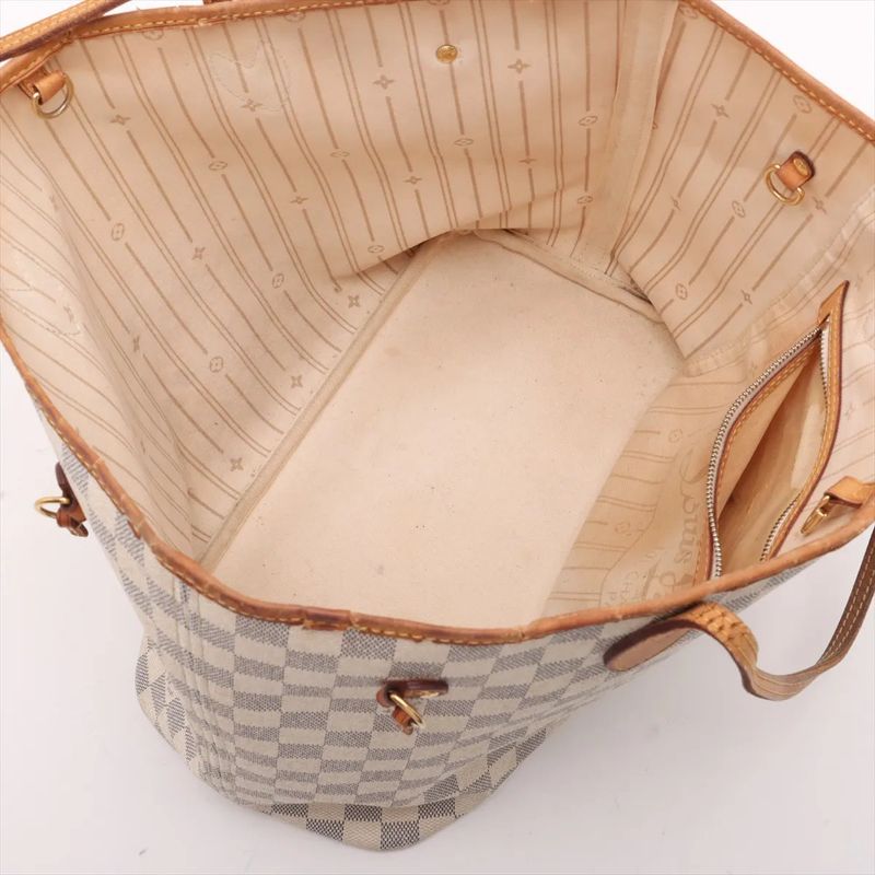 Louis Vuitton Damier Azure Neverfull MM N51107 Leather Tote Bag Shoulder Hand