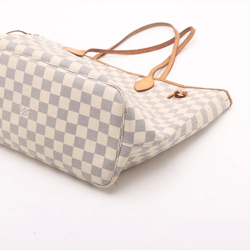 Louis Vuitton Damier Azure Neverfull MM N51107 Leather Tote Bag Shoulder Hand