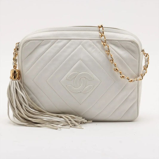 Chanel Authenticity With Card Coco Mark Lambskin Chain Leather Shoulder Bag
