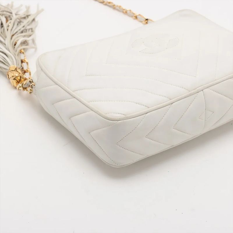 Chanel Authenticity With Card Coco Mark Lambskin Chain Leather Shoulder Bag