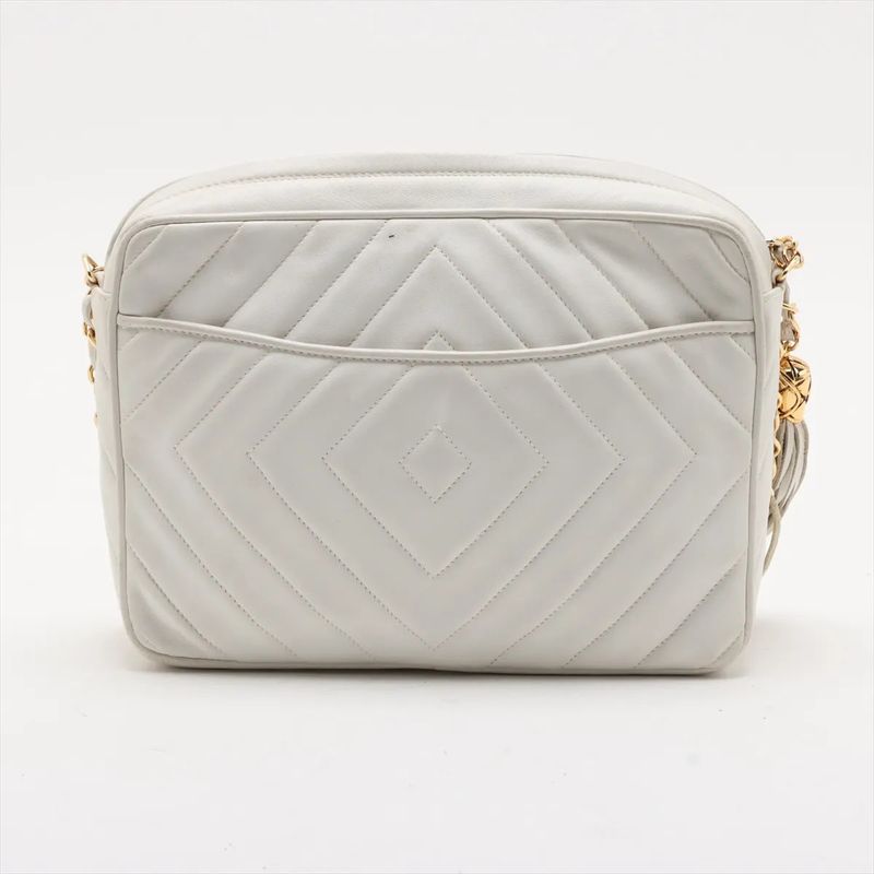 Chanel Authenticity With Card Coco Mark Lambskin Chain Leather Shoulder Bag