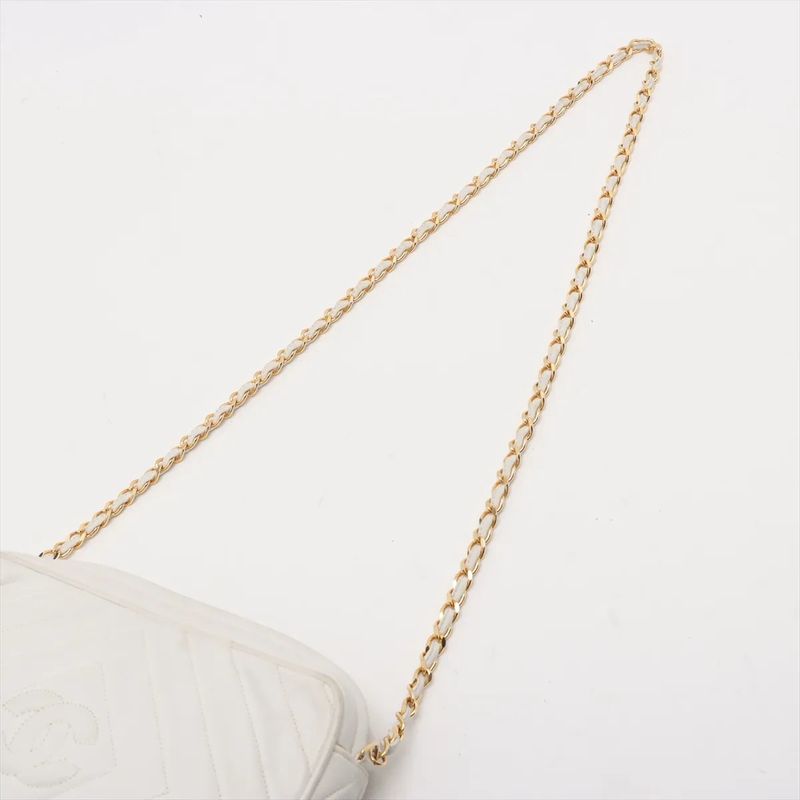 Chanel Authenticity With Card Coco Mark Lambskin Chain Leather Shoulder Bag