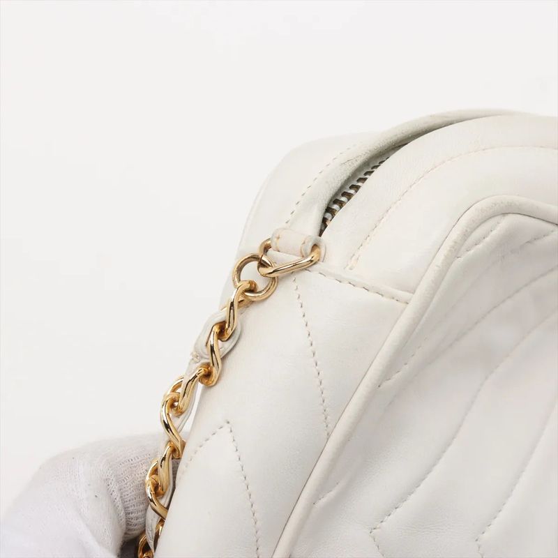 Chanel Authenticity With Card Coco Mark Lambskin Chain Leather Shoulder Bag