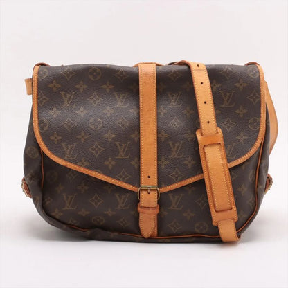 Louis Vuitton Monogram Saumur 35 M42254 Leather Shoulder Bag Crossbody Messenger