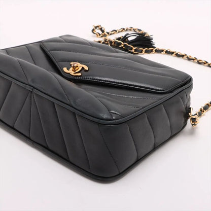 Chanel Coco Mark Lambskin Leather Chain Shoulder Bag Crossbody Women's MMM