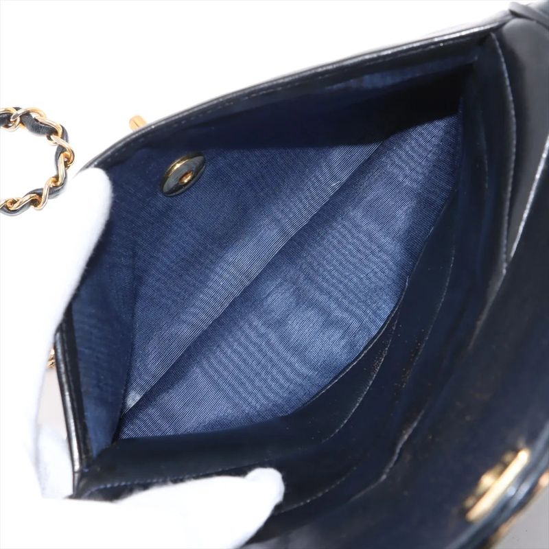 Chanel Coco Mark Lambskin Leather Chain Shoulder Bag Crossbody Women's MMM