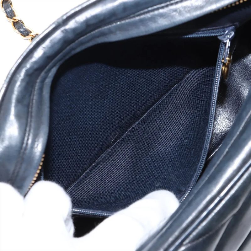 Chanel Coco Mark Lambskin Leather Chain Shoulder Bag Crossbody Women's MMM