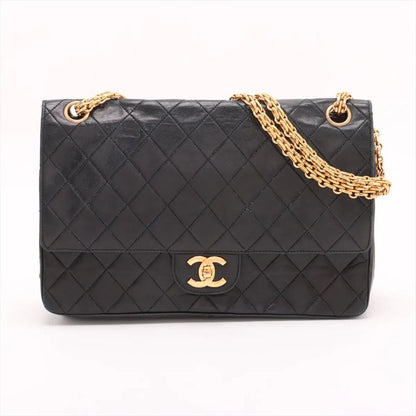 Chanel With Serial Seal Matelasse Lambskin Leather Double Flap 2WAY Chain