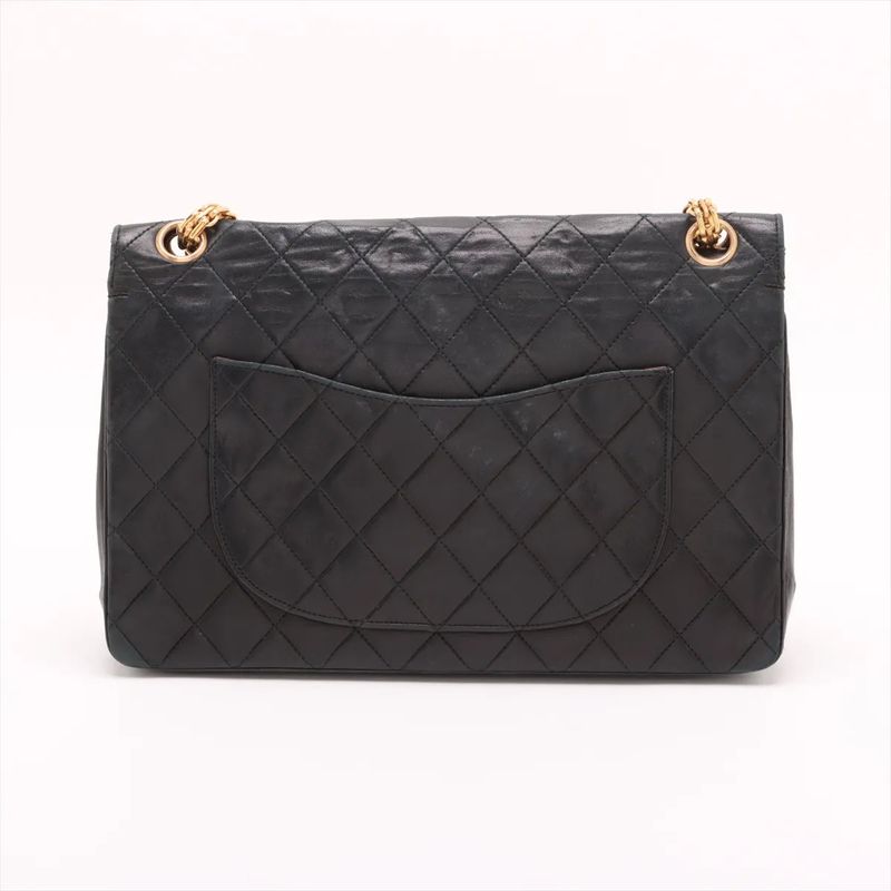 Chanel With Serial Seal Matelasse Lambskin Leather Double Flap 2WAY Chain