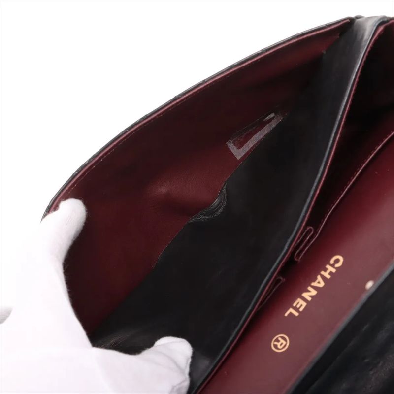 Chanel With Serial Seal Matelasse Lambskin Leather Double Flap 2WAY Chain