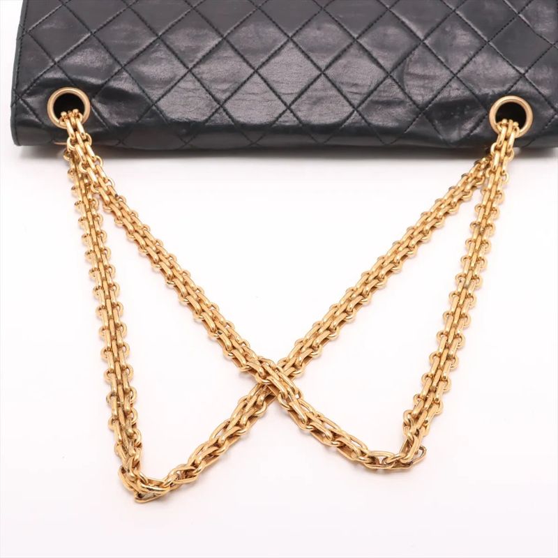 Chanel With Serial Seal Matelasse Lambskin Leather Double Flap 2WAY Chain