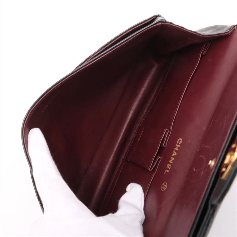 Chanel With Serial Seal Matelasse Lambskin Leather Double Flap 2WAY Chain