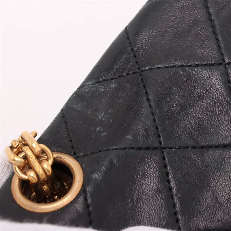 Chanel With Serial Seal Matelasse Lambskin Leather Double Flap 2WAY Chain