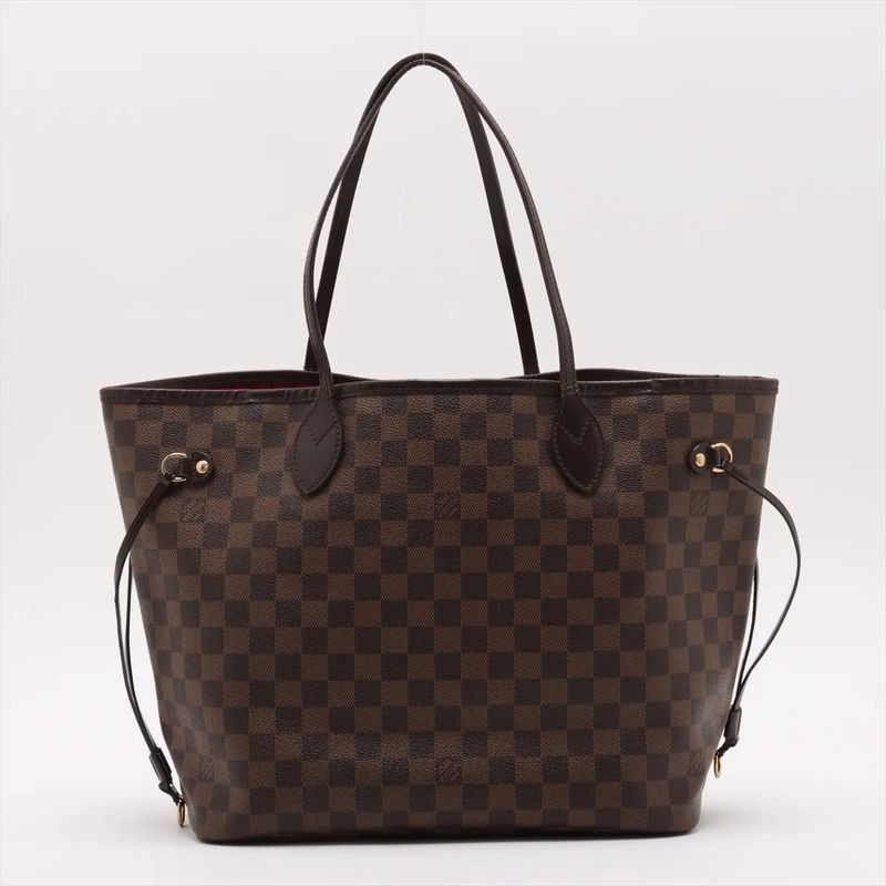 Louis Vuitton Damier Neverfull MM N51105 Leather Tote Bag Shoulder Hand A4