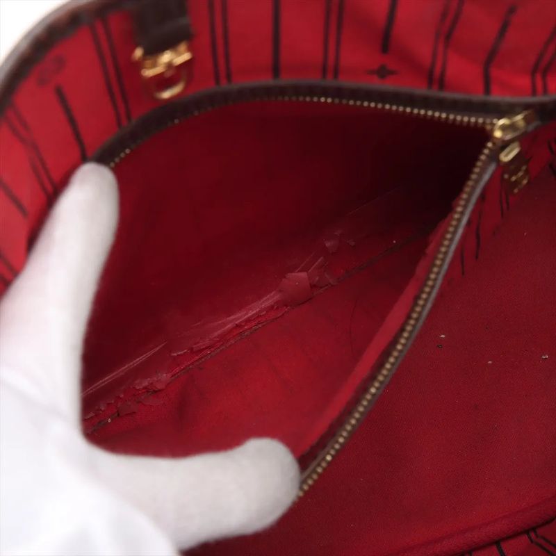 Louis Vuitton Damier Neverfull MM N51105 Leather Tote Bag Shoulder Hand A4