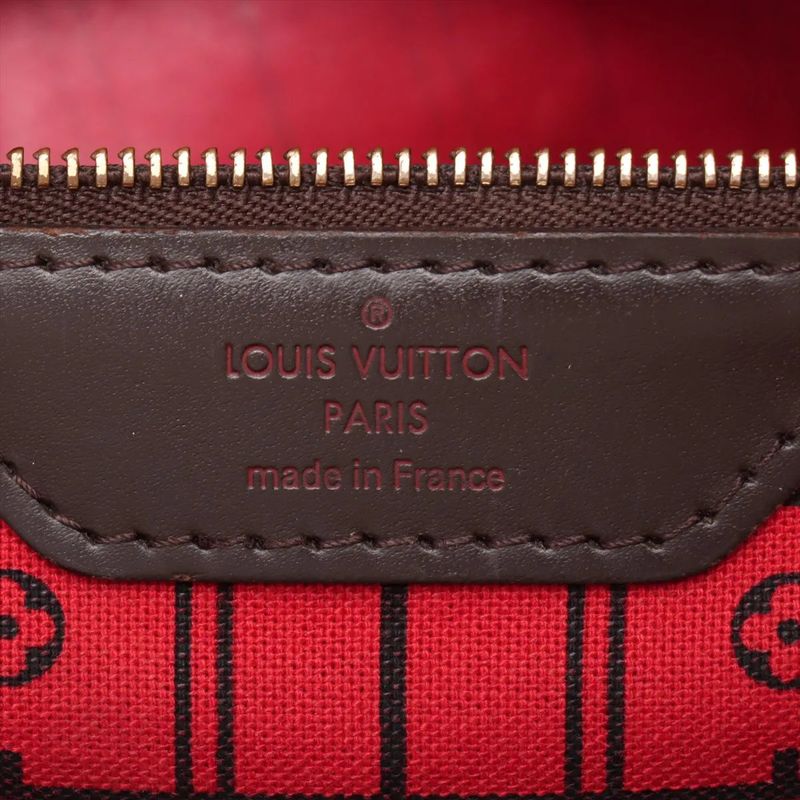 Louis Vuitton Damier Neverfull MM N51105 Leather Tote Bag Shoulder Hand A4