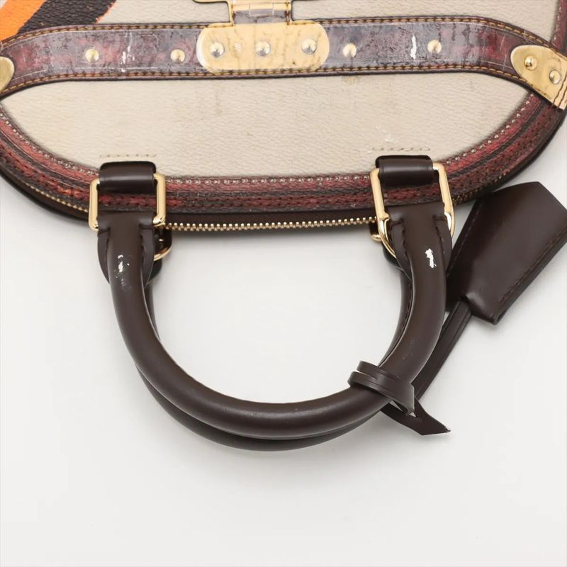 Louis Vuitton Alma BB Time Trunk M52552 Leather 2WAY Handbag Crossbody Shoulder
