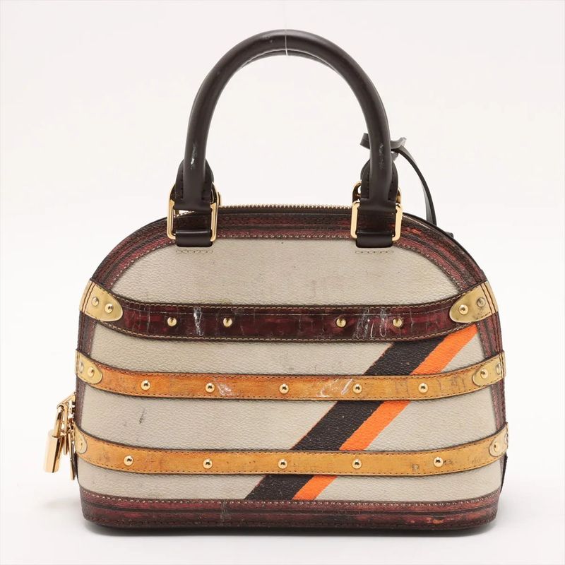 Louis Vuitton Alma BB Time Trunk M52552 Leather 2WAY Handbag Crossbody Shoulder