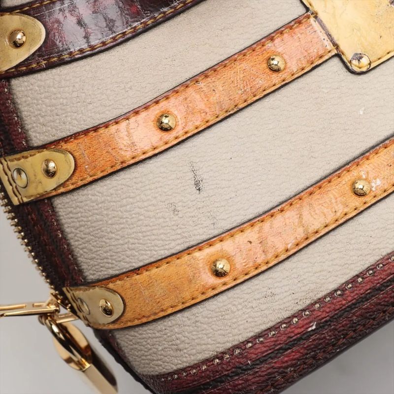 Louis Vuitton Alma BB Time Trunk M52552 Leather 2WAY Handbag Crossbody Shoulder