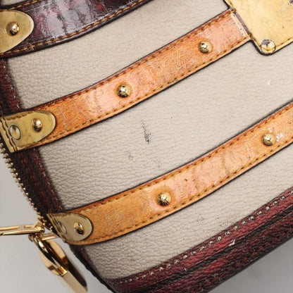 Louis Vuitton Alma BB Time Trunk M52552 Leather 2WAY Handbag Crossbody Shoulder