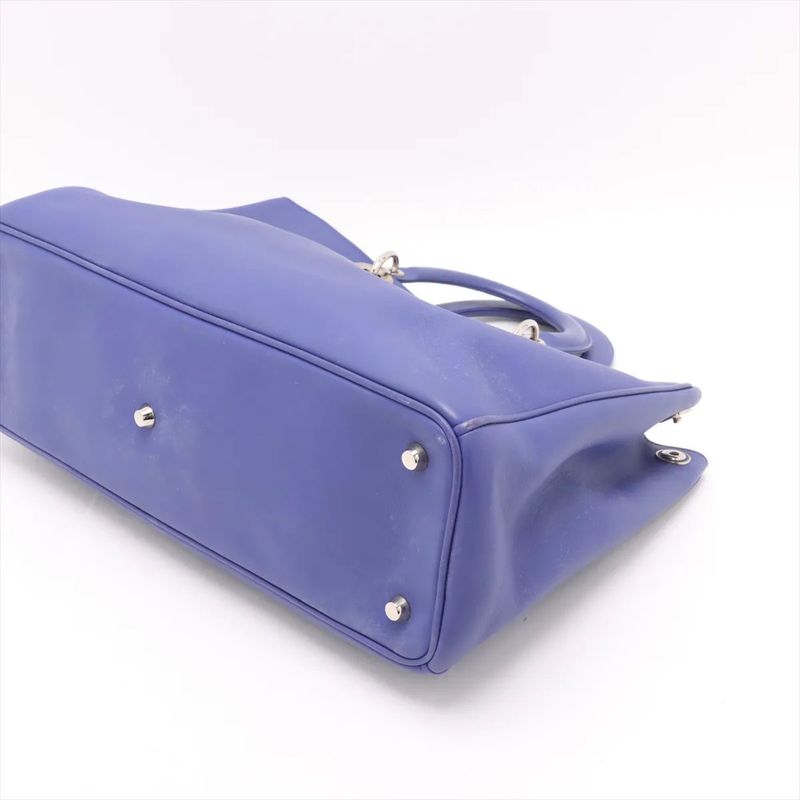 Christian Diorissimo Leather 2WAY Handbag Crossbody Tote Shoulder A4 Ladies MMM