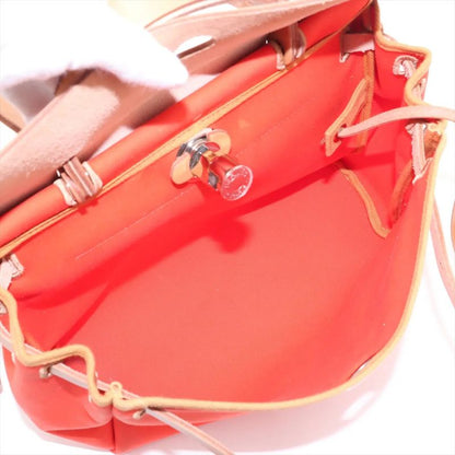 Hermes Z Marked Herbag Her Bag Zip PM Toile Officier Leather 2WAY Handbag