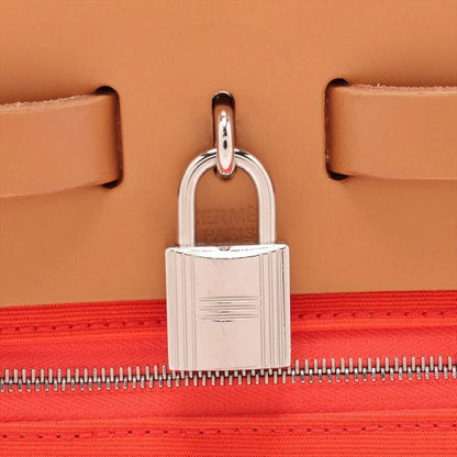 Hermes Z Marked Herbag Her Bag Zip PM Toile Officier Leather 2WAY Handbag