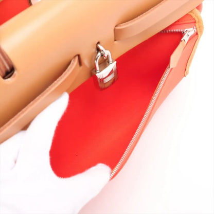 Hermes Z Marked Herbag Her Bag Zip PM Toile Officier Leather 2WAY Handbag