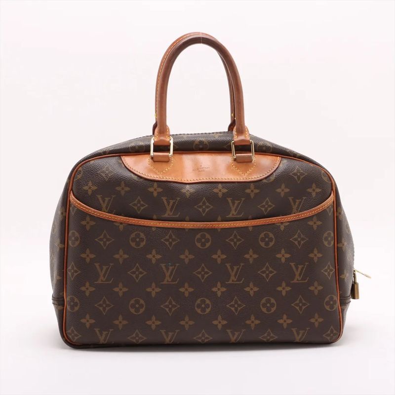 Louis Vuitton Monogram Deauville M47270 Leather Handbag Tote Genuine Leather A4