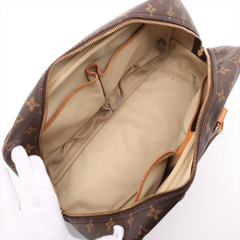 Louis Vuitton Monogram Deauville M47270 Leather Handbag Tote Genuine Leather A4