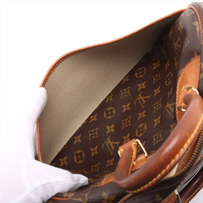 Louis Vuitton Monogram Deauville M47270 Leather Handbag Tote Genuine Leather A4