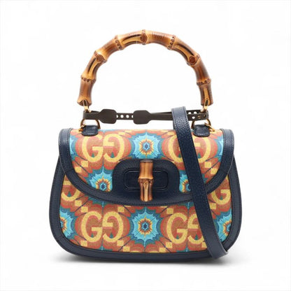 Unused Gucci Bamboo 1947 GG Logo 678489 Leather 2WAY Handbag Crossbody Shoulder