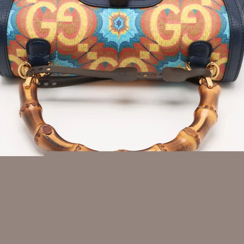 Unused Gucci Bamboo 1947 GG Logo 678489 Leather 2WAY Handbag Crossbody Shoulder