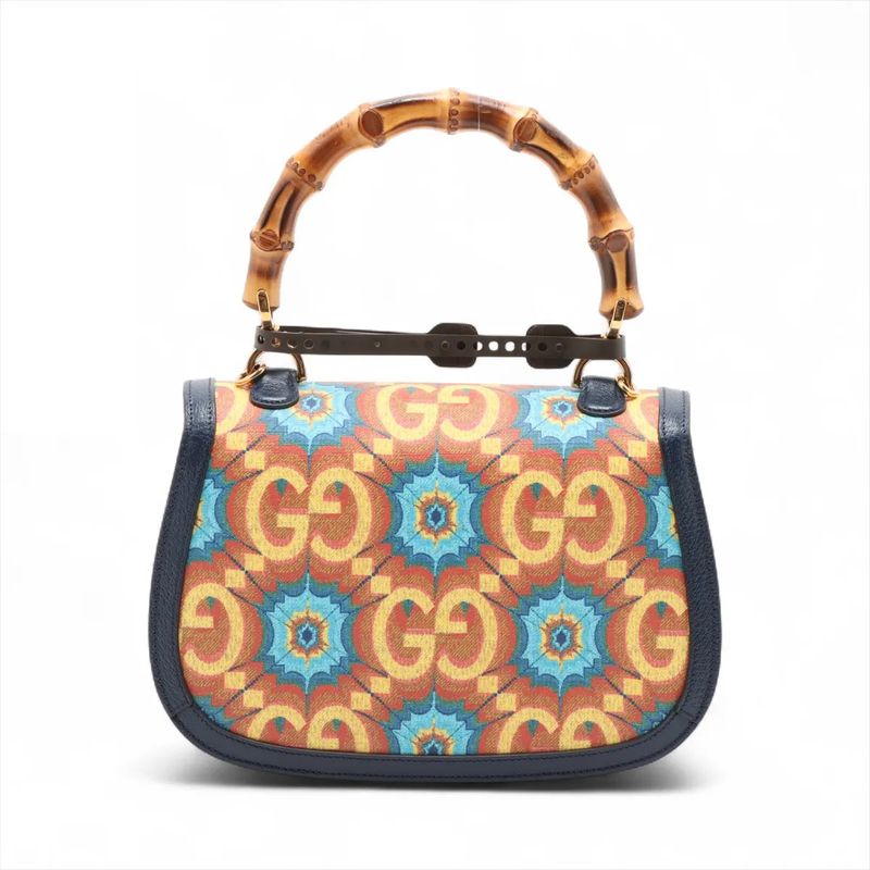 Unused Gucci Bamboo 1947 GG Logo 678489 Leather 2WAY Handbag Crossbody Shoulder