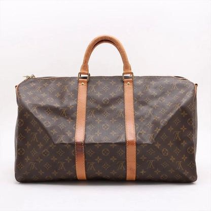 Louis Vuitton Monogram Keepall Bandoliere 50 M41416 Leather Boston Bag Business