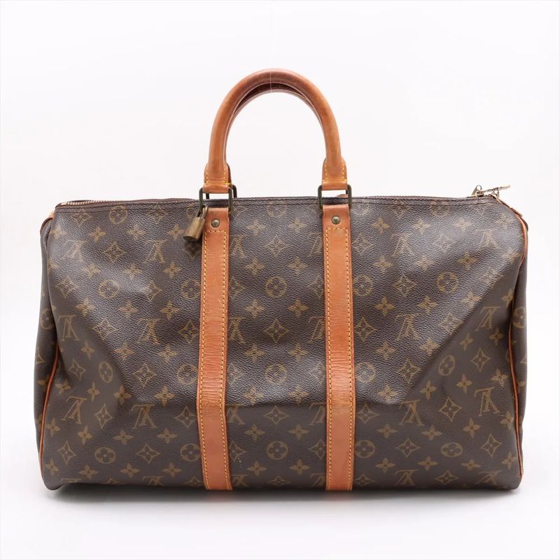 Louis Vuitton Monogram Keepall 45 M41428 Leather Boston Bag Business Travel