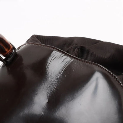 Gucci Bamboo Leather X Nylon Backpack Sac Backpack Shoulder Bag Genuine Leather