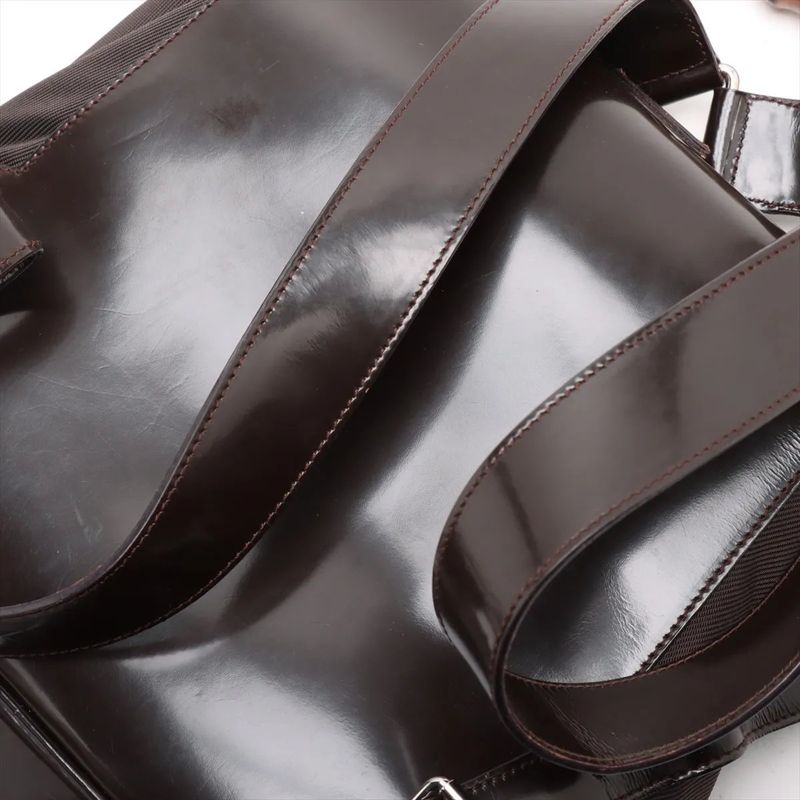 Gucci Bamboo Leather X Nylon Backpack Sac Backpack Shoulder Bag Genuine Leather