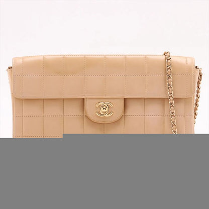 Chanel With Serial Seal Choco Bar Lambskin Leather Chain Shoulder Bag Shoulder