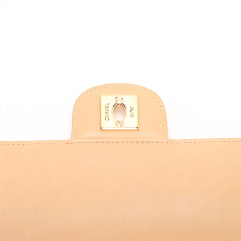 Chanel With Serial Seal Choco Bar Lambskin Leather Chain Shoulder Bag Shoulder