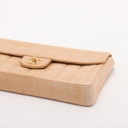 Chanel With Serial Seal Choco Bar Lambskin Leather Chain Shoulder Bag Shoulder