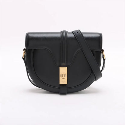 Celine Buzas Ses 16 Medium Leather Shoulder Bag Crossbody Hand Black Women's