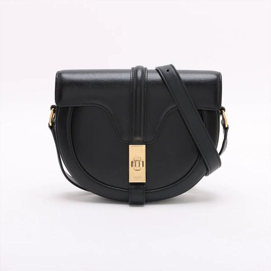 Celine Buzas Ses 16 Medium Leather Shoulder Bag Crossbody Hand Black Women's