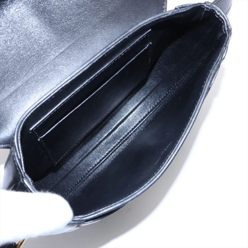 Celine Buzas Ses 16 Medium Leather Shoulder Bag Crossbody Hand Black Women's