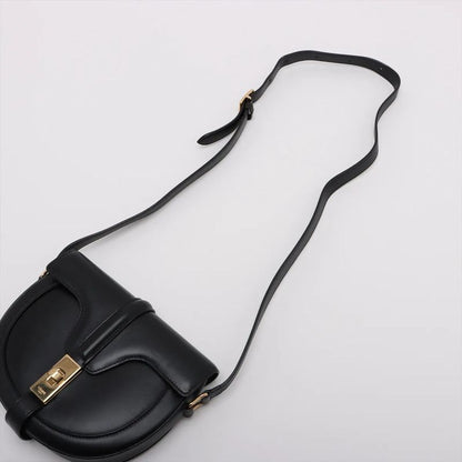 Celine Buzas Ses 16 Medium Leather Shoulder Bag Crossbody Hand Black Women's